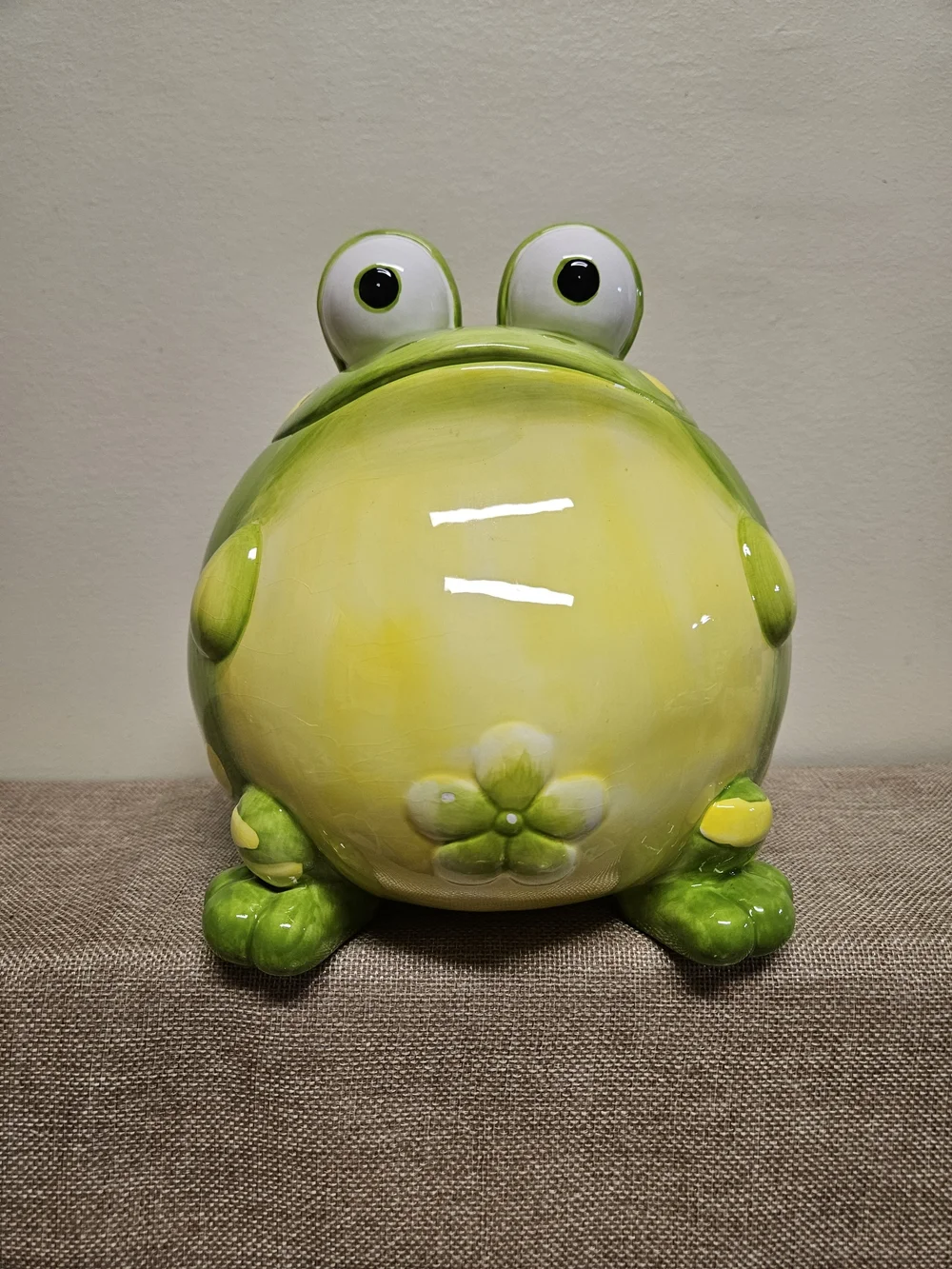 Toby Toad Ceramic Frog Cookie Jar